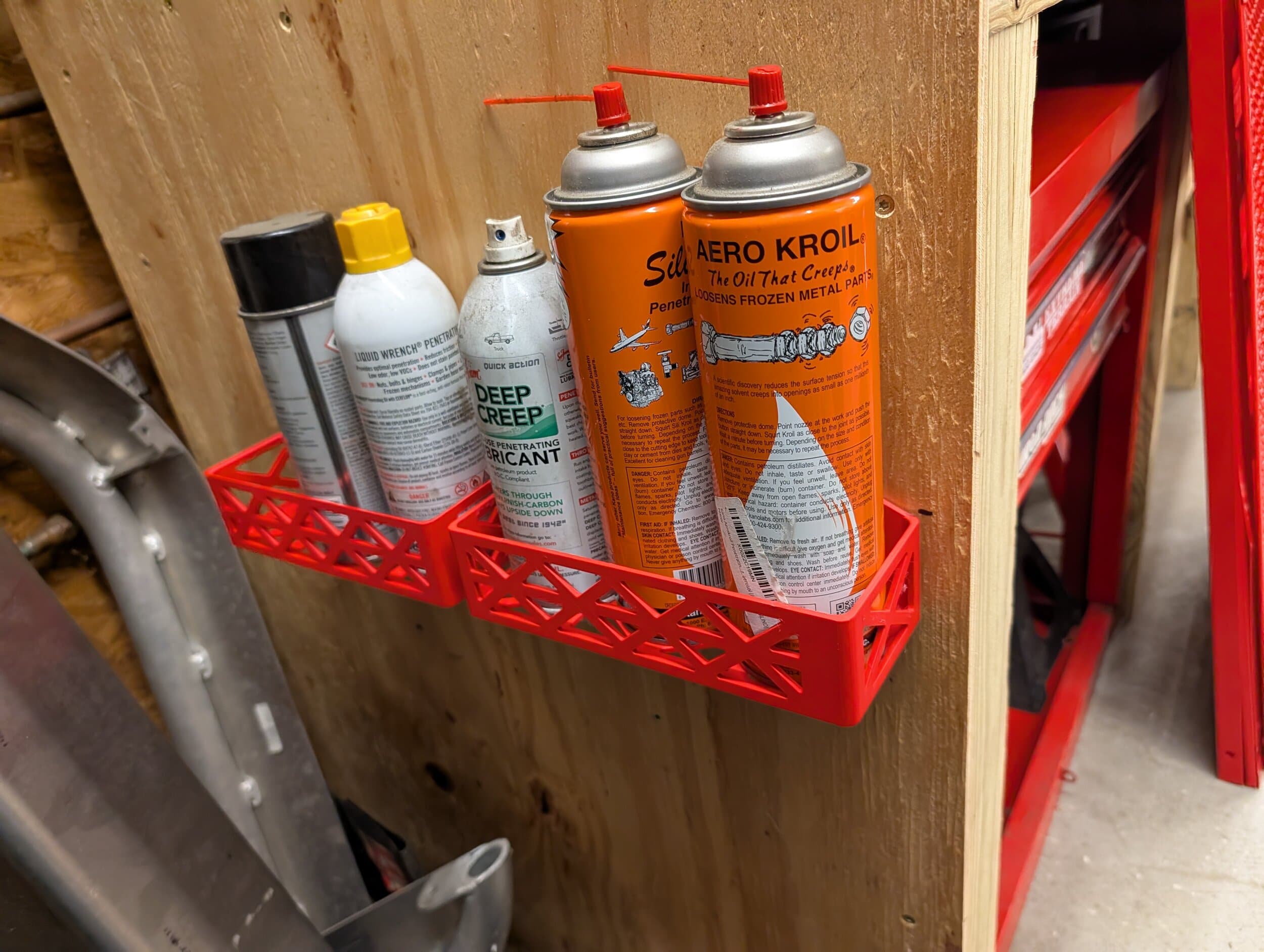 Spray Can Holders for Tool Chest