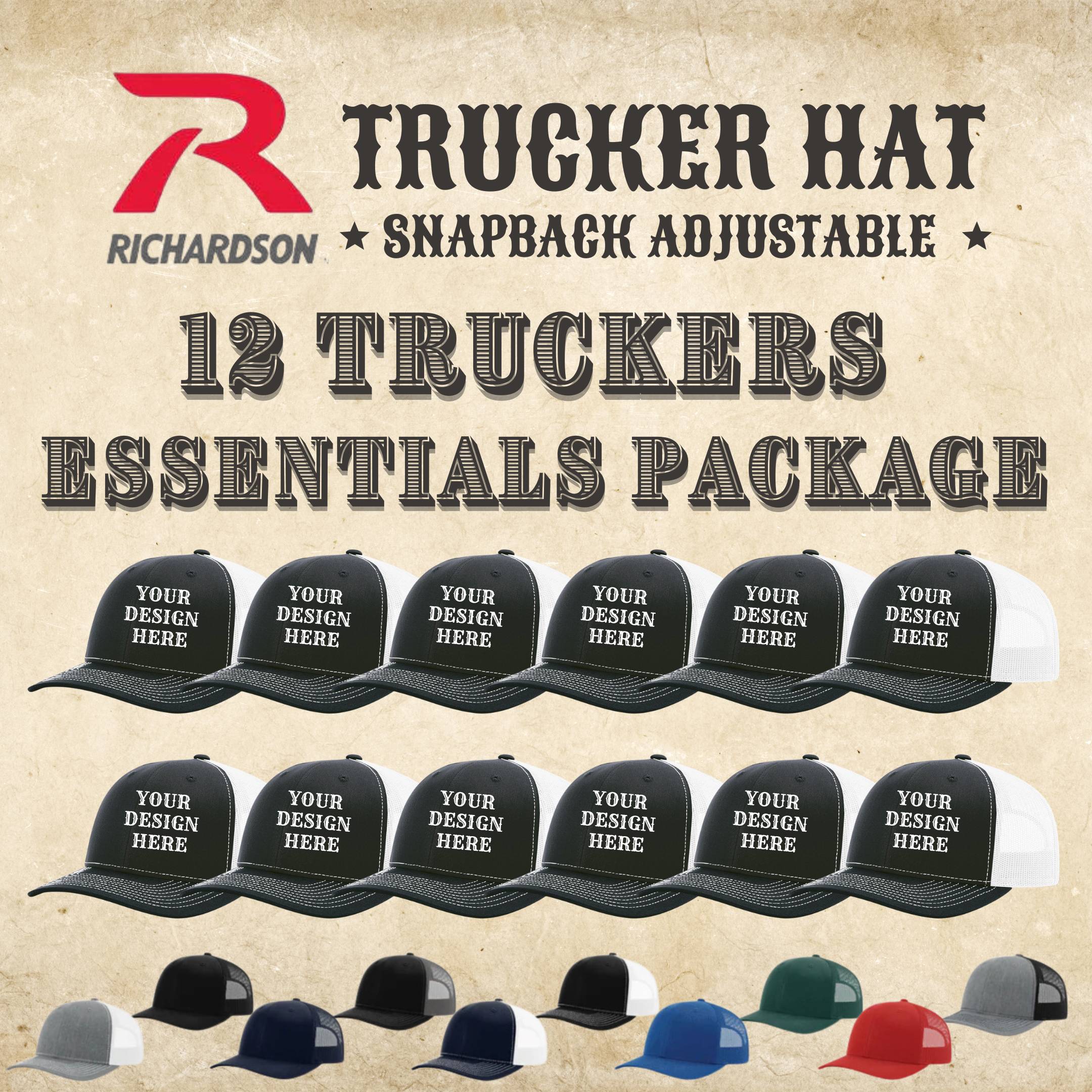 Richardson 12 Trucker Mesh Back Hat Essentials Package