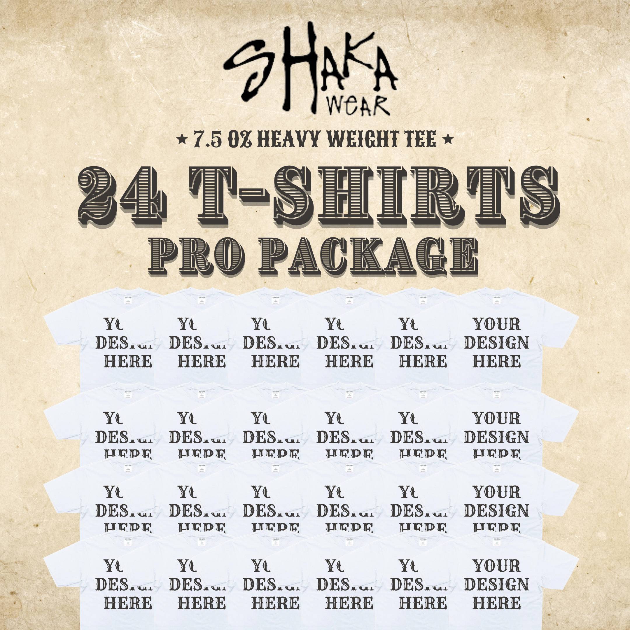 Shaka Wear 24 White T-Shirt Pro Package